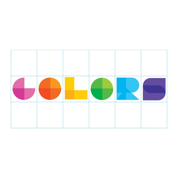 Colores brillante arco iris logo texto azul