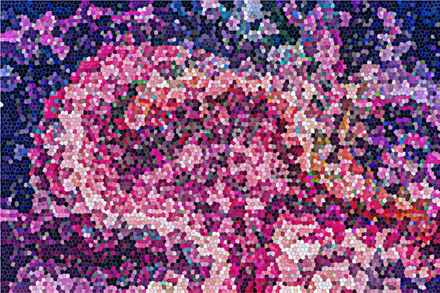 Colores brillantes Nebulosa futurista brillante mosaico sobre fondo oscuro. Textura cósmica brillante