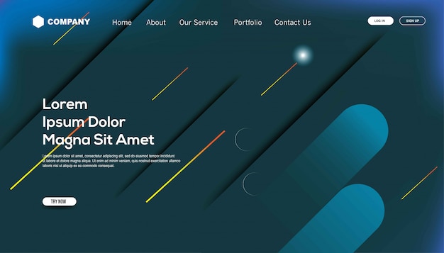 Colores degradados Plantilla de página de aterrizaje