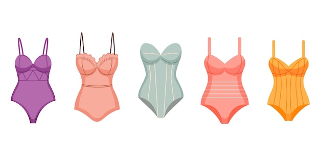Colores elegantes trajes de baño para mujer Colección de trajes de natación Conjunto de ropa de playa