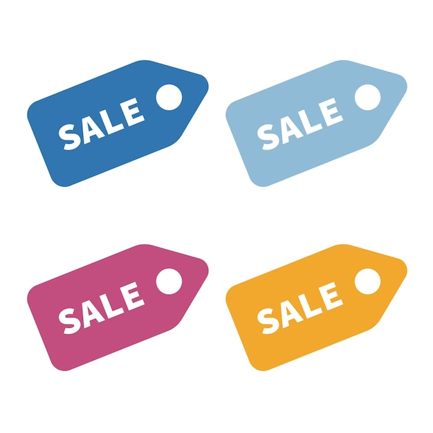 Colores etiqueta de precio de venta etiqueta de venta ilustración vectorial