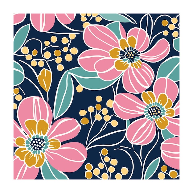 Los colores femeninos son un hermoso patrón textil floral