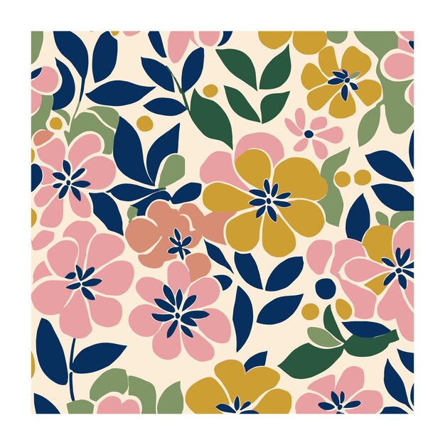 Los colores femeninos son un hermoso patrón textil floral