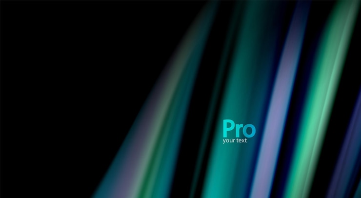 Vector colores fluidos del arco iris en líneas de onda vectorial de fondo negro y remolinos