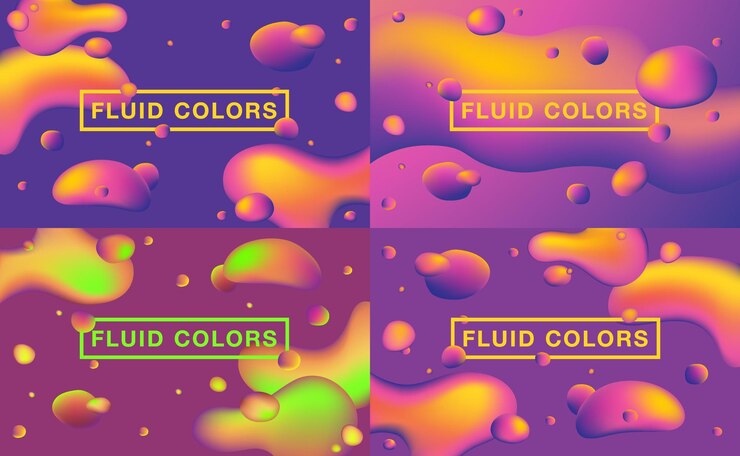 Vector colores fluidos ilustraciones de gradiente creativo