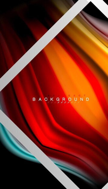 Colores fluidos líquidos diseño holográfico con forma de línea de estilo metálico Ilustración artística vectorial para presentación papel tapiz de aplicación banner o cartel