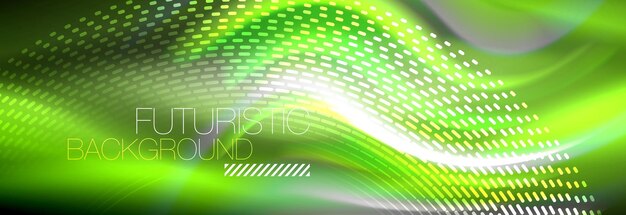 Colores fluidos mezclando ondas de neón brillantes fondo textura holográfica