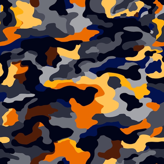 Colores grises abstractos camuflaje patrón sin costuras camo militar papel tapiz sin fin diseño creativo para la cubierta de envoltura de impresión textil ilustración vectorial
