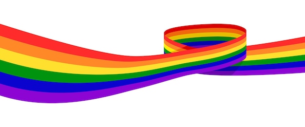 Los colores del mes del orgullo gay en la cinta del arco iris LGBTQ para el fondo del festival de tolerancia