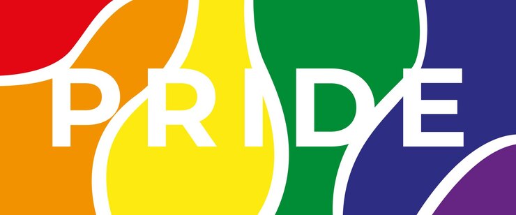 Vector los colores del mes del orgullo gay en el fondo del arco iris lgbtq para el festival de la tolerancia