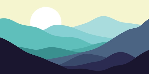 Colores de la montaña ondas translúcidas puesta de sol formas de vidrio abstractas diseño de fondo moderno ilustración vectorial