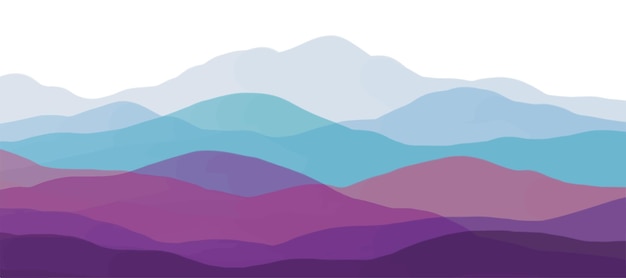 Colores de la montaña ondas translúcidas puesta de sol formas de vidrio abstractas diseño de fondo moderno ilustración vectorial