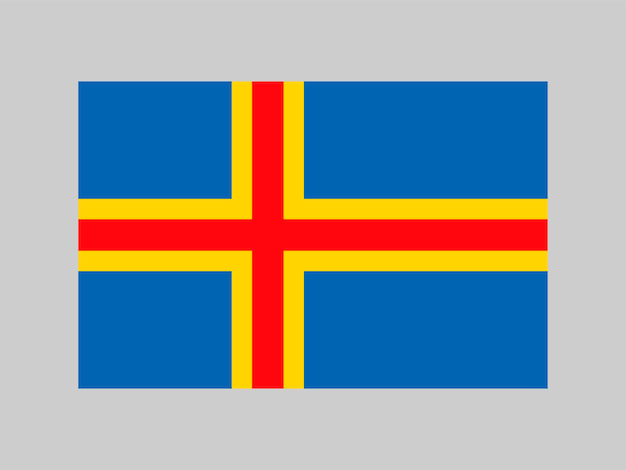 Colores oficiales de la bandera de Aland y proporción ilustración vectorial