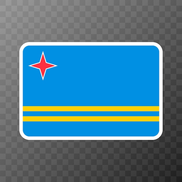 Colores oficiales de la bandera de Aruba y proporción ilustración vectorial