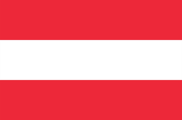 Colores oficiales de la bandera de Austria y vector de proporción