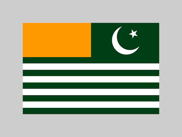 Colores oficiales de la bandera de Azad Cachemira y proporción ilustración vectorial