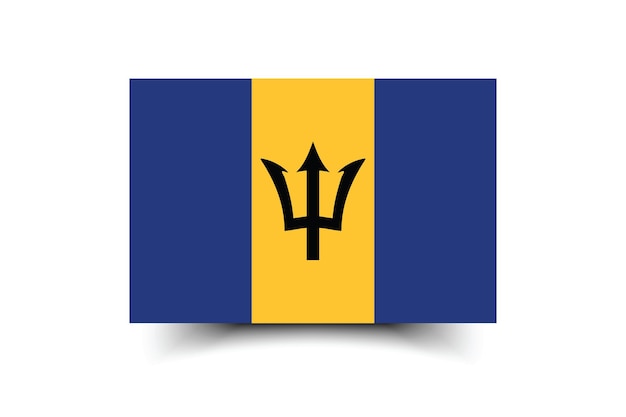 Colores oficiales de la bandera de Barbados e ilustración vectorial digital de las proporciones