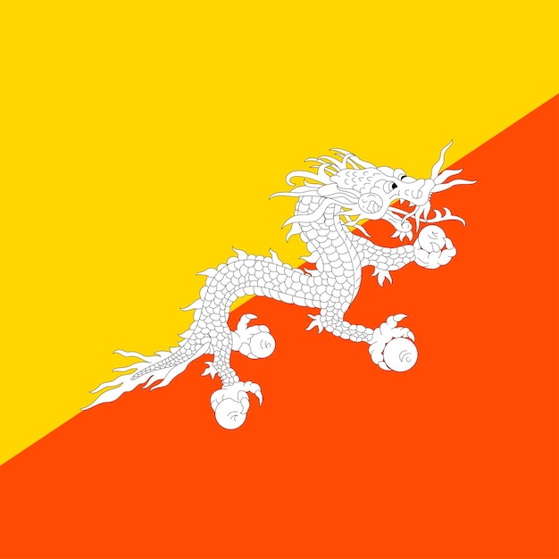 Colores oficiales de la bandera de Bután ilustración vectorial