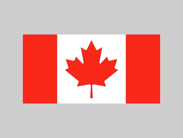 Colores oficiales de la bandera de canadá y proporción ilustración vectorial