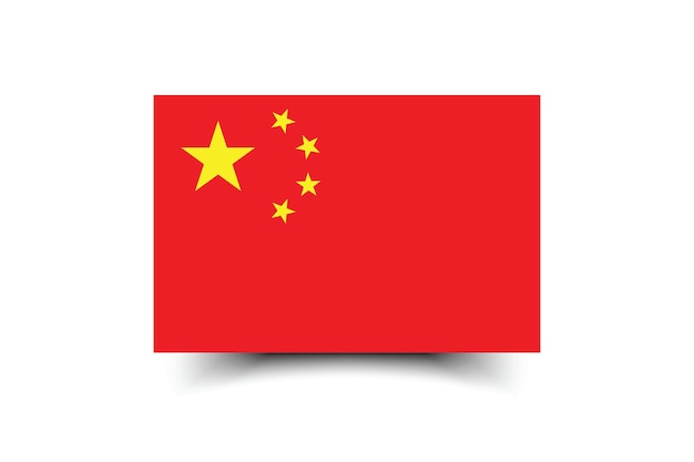 Colores oficiales de la bandera de China e ilustración vectorial digital de las proporciones