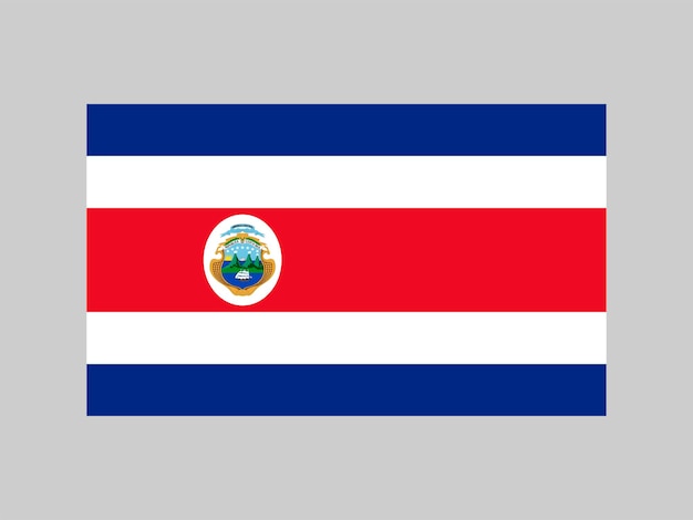 Colores oficiales de la bandera de Costa Rica y proporción ilustración vectorial