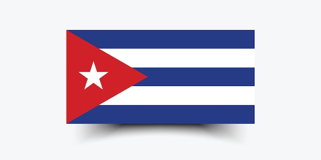 Colores oficiales de la bandera de Cuba e ilustración vectorial digital de las proporciones