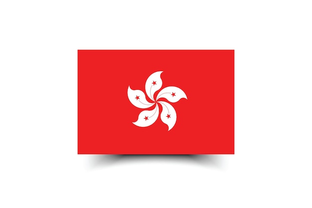 Colores oficiales de la bandera de Hong Kong e ilustración vectorial digital de las proporciones