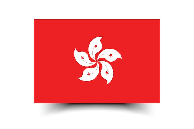 Colores oficiales de la bandera de Hong Kong e ilustración vectorial digital de las proporciones