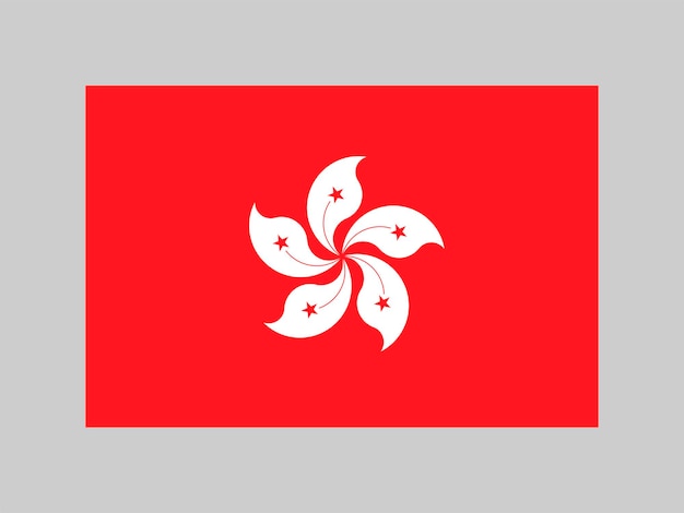 Colores oficiales de la bandera de Hong Kong y proporción ilustración vectorial