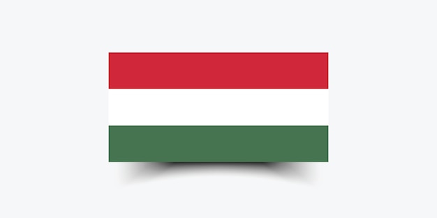 Colores oficiales de la bandera de Hungría e ilustración vectorial digital de las proporciones