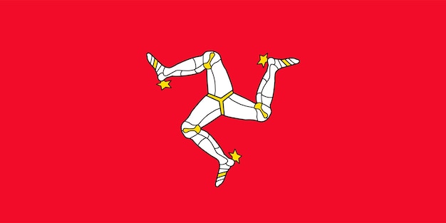 Colores oficiales de la bandera de la isla de Mann y proporción ilustración vectorial