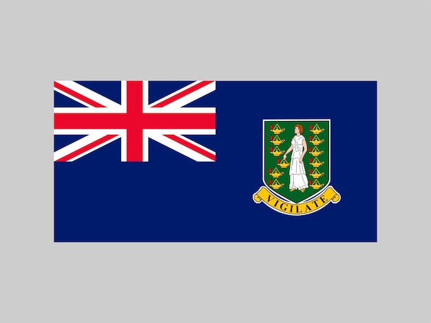 Colores oficiales de la bandera de las Islas Vírgenes Británicas y proporción Ilustración vectorial