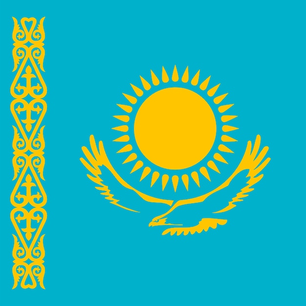 Colores oficiales de la bandera de Kazajstán Ilustración vectorial