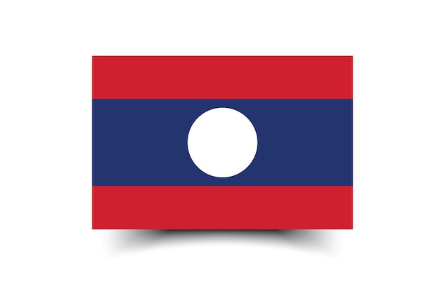 Colores oficiales de la bandera de Laos e ilustración vectorial digital de las proporciones