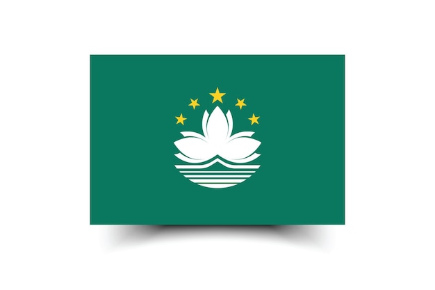 Colores oficiales de la bandera de Macao e ilustración vectorial digital de las proporciones