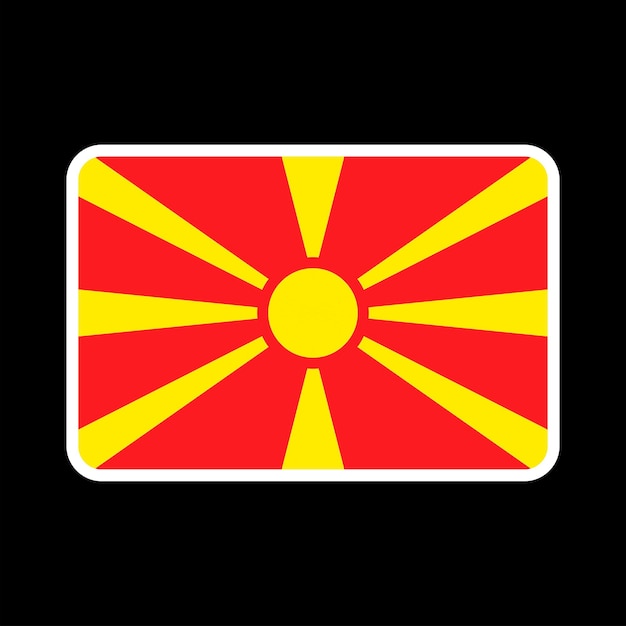 Colores oficiales de la bandera de Macedonia del norte y proporción ilustración vectorial