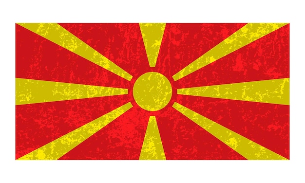 Vector colores oficiales de la bandera de macedonia del norte y proporción ilustración vectorial