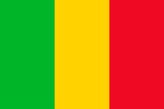 Colores oficiales de la bandera de malí y proporción ilustración vectorial