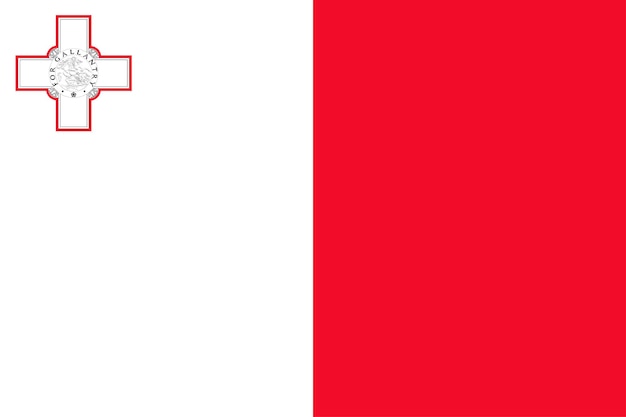 Colores oficiales de la bandera de malta y proporción ilustración vectorial