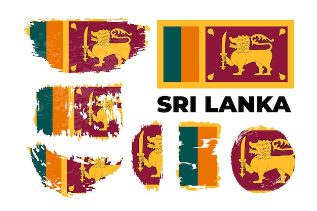 Colores oficiales de la bandera nacional de sri lanka y proporción correcta