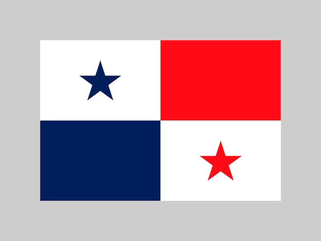 Colores oficiales de la bandera de Panamá y proporción ilustración vectorial