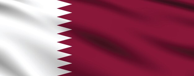 Colores oficiales de la bandera de Qatar e ilustración vectorial digital de las proporciones