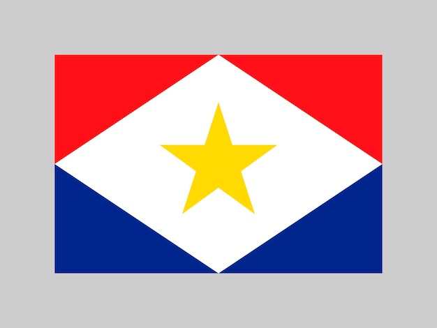 Colores oficiales de la bandera de saba y proporción ilustración vectorial