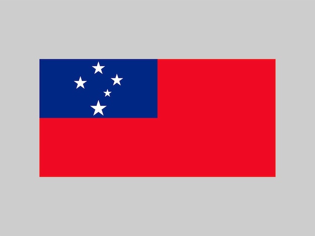 Colores oficiales de la bandera de Samoa y proporción ilustración vectorial