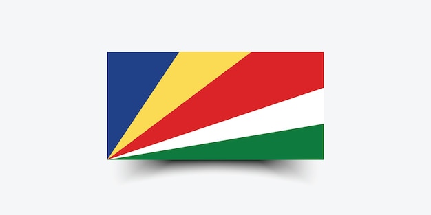 Colores oficiales de la bandera de las Seychelles e ilustración vectorial digital de proporciones