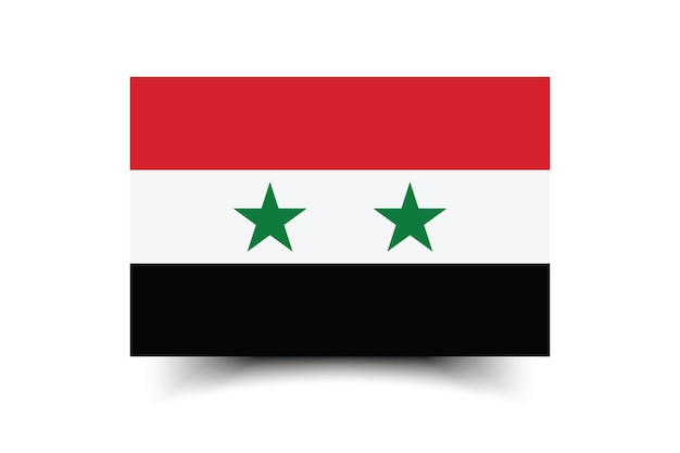 Colores oficiales de la bandera de Siria e ilustración vectorial digital de las proporciones