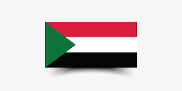 Colores oficiales de la bandera de Sudán e ilustración vectorial digital de las proporciones