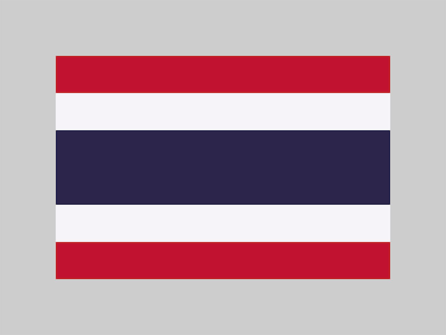 Colores oficiales de la bandera de Tailandia y proporción ilustración vectorial