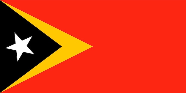 Colores oficiales de la bandera de Timor Oriental y proporción ilustración vectorial