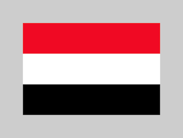 Colores oficiales de la bandera de Yemen y proporción ilustración vectorial